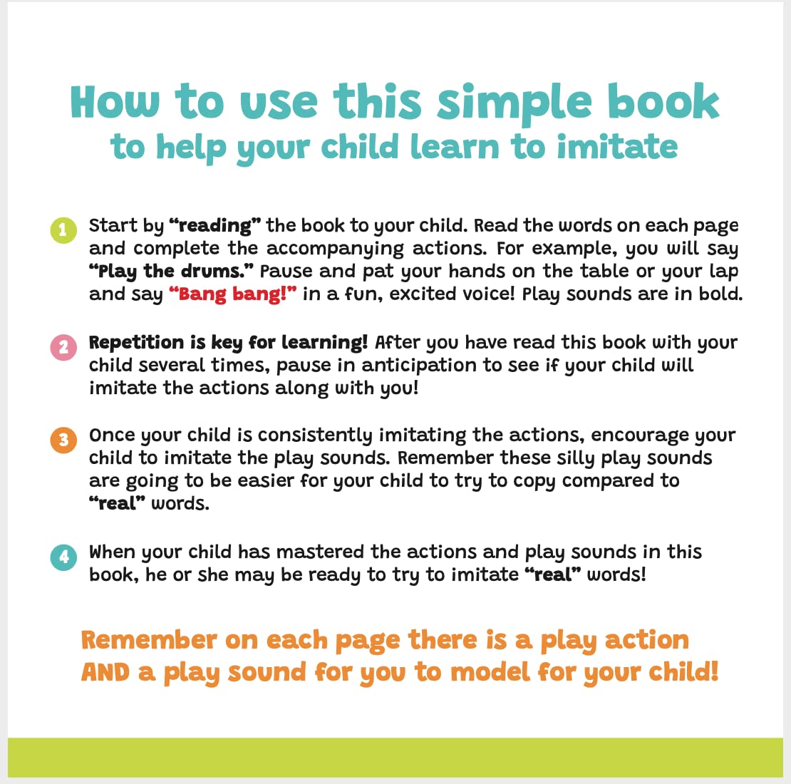 Imitation Book – Interactive & Fun Learn to Talk Board Book for Toddlers Ages 0-4 | Written by a Speech Therapist